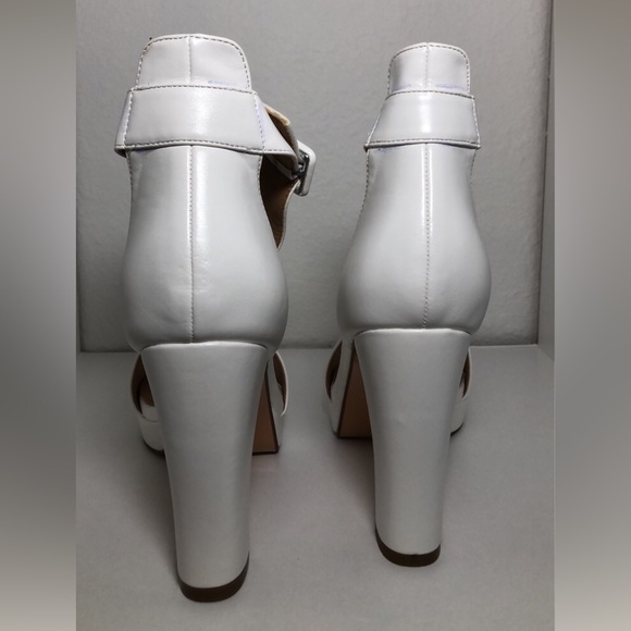New! Women’s Size 10 White Block High Heel Open Toe - Picture 9 of 10